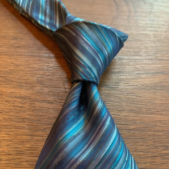 (SOLD) Jean Paul Gaultier Blue Striped Tie - Picture 2 of 8